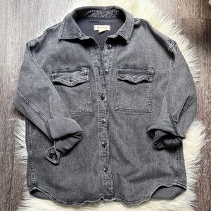 Madewell Black Denim Shirt, Size L